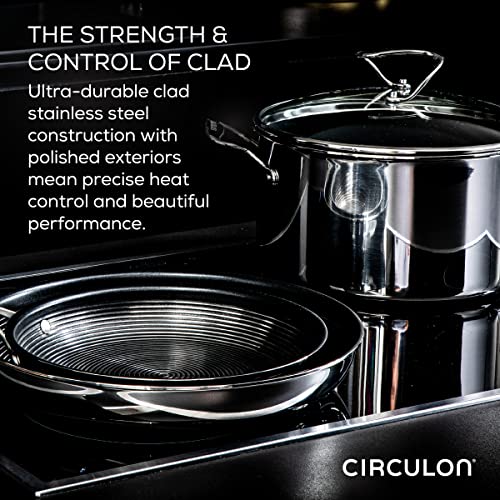 Clad Stainless Steel Induction Frying Pan and Wok Set with Hybrid SteelShield and Nonstick Technology (Cookware Set (4 Piece))