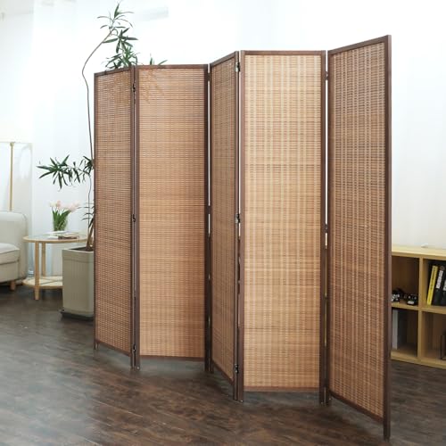 5 Panel Bamboo Room Divider (Brown / 5 Panel)