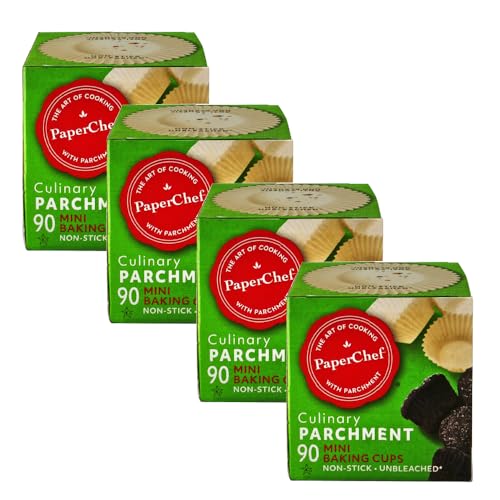Mini Parchment Baking Cups Nonstick Release 90 Count 4 Pack (Mini (Pack of 4))