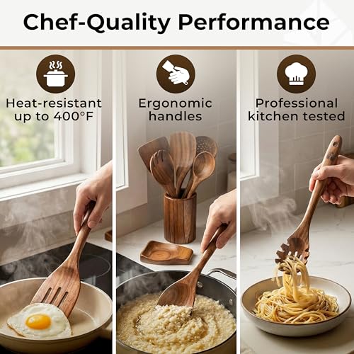 Wooden Utensil Set (8 Pcs Extended)
