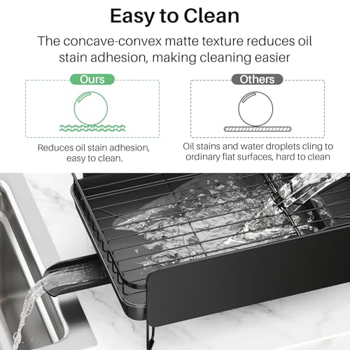 Large Dish Drying Rack for Kitchen Counter (Black)