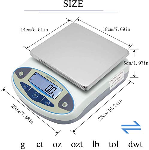 Lab Scale 15kgx0.1g Digital Precision Scale Electronic Balance Laboratory Weighing Industrial Scale Kitchen Counting Scale Scientific Scale Calibrated 110V (15kg / 0.1g)