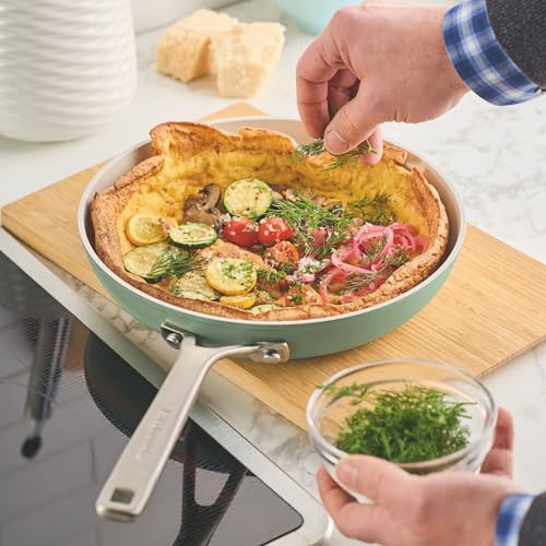 Hard Anodized Ceramic Non Stick Frying Pans (Cardamom / 10 Inch)