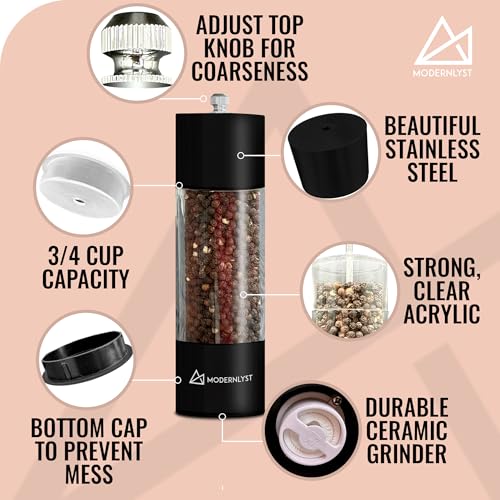 Manual Salt and Pepper Grinder Set of 2 (Black)