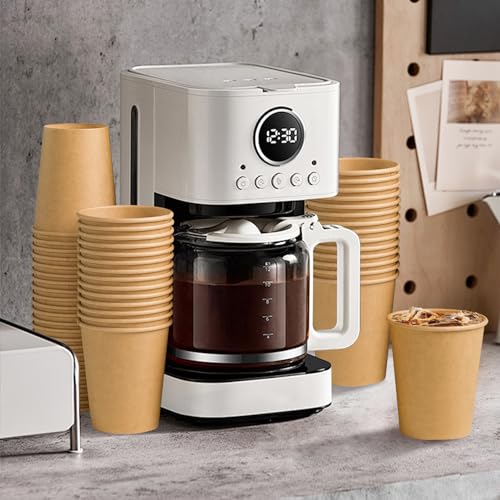 1000 Pack 8 oz Paper Cups Brown Kraft Disposable Paper Coffee Cups (Brown / 8OZ-1000PACK)