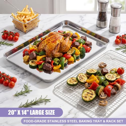 Large Baking Sheet with Wire Rack (20"x14")