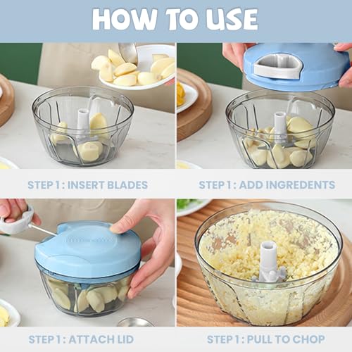 Manual Food Chopper (500ML-BLUE)