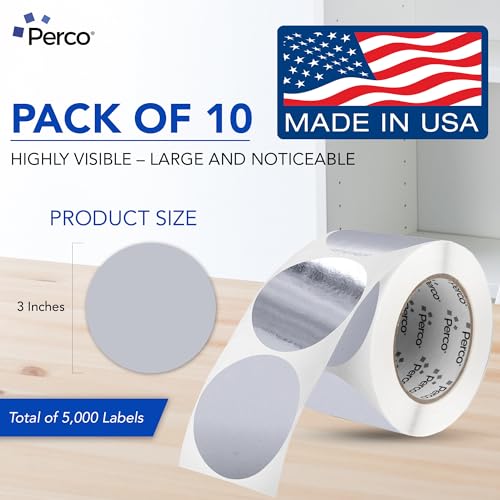 Metallic Silver Perforated Round Circle Dot Sticker 3 (Metallic Silver / 3 Inch)