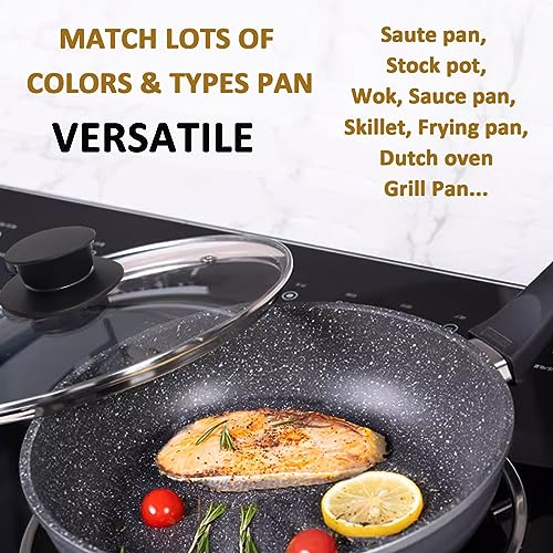 Glass Lid for 9.5 Inch Cast Iron Skillets Frying Pans (9.5" / Stainless Steel Rim)