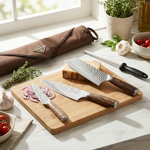 Forged High Carbon Steel Knife Set for Chefs & Grill Masters (5 Count)