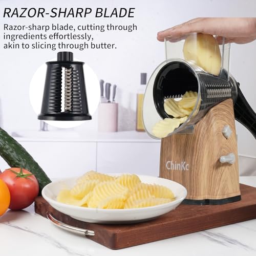 Upgrade Rotary Cheese Grater Shredder with Handle (015)