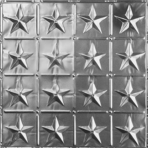 Tin Backsplash [5 (Pattern #36 Americana Star / Brushed Satin Nickel)