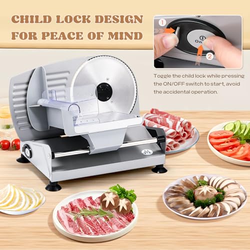 Electric Meat Slicer 200W With Stainless Steel Blades (7.5‘’ Blade)