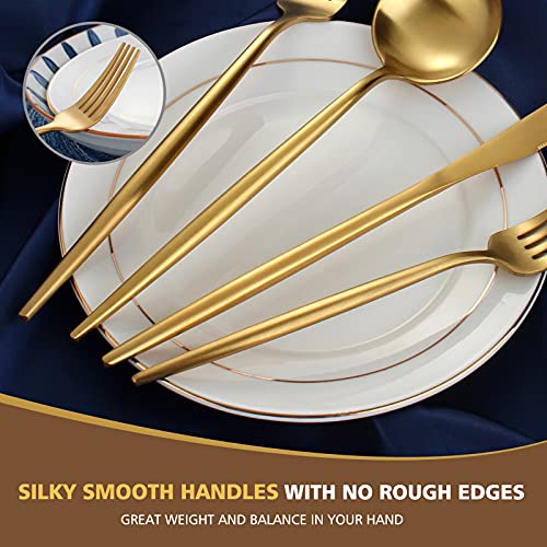 60Piece Stainless Steel Gold Silverware Set for 12 (Gold / 60-piece)