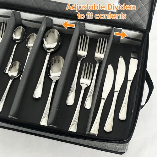 Silverware & Flatware Storage Organizer with Lid (Flatware Utensil Storage)
