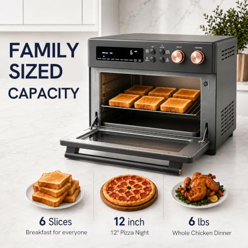 Infrared Heating 26.3 QT Air Fryer Toaster Oven (Black Matte)