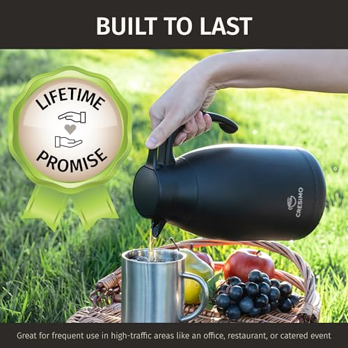68 Oz Stainless Steel Black Thermal Coffee Carafe (Black 2L / 68 Ounces)