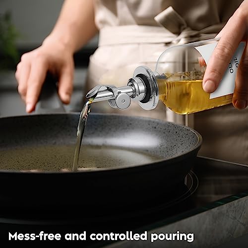 Olive Oil Dispenser Bottle (11.8 fl oz (4-Pack) / Silver)