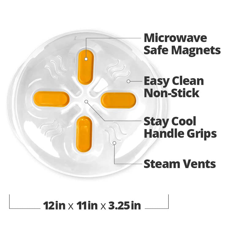 Magnetic Microwave Splatter Cover for Food (Orange)