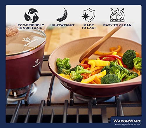 7pc Kitchen Pots and Pans Set Non stick German Coated (7 Piece Marbellous Set)