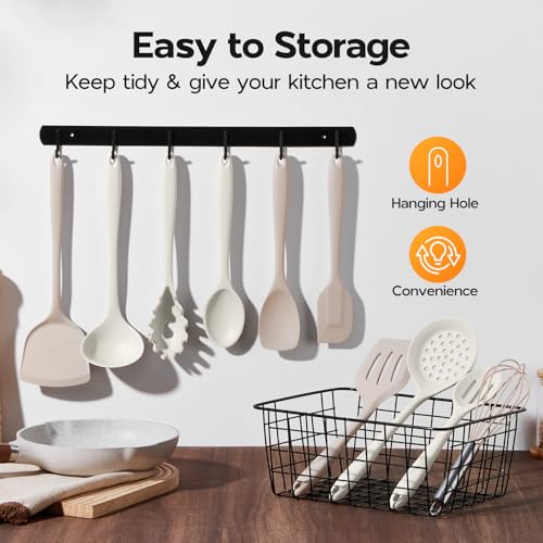 Kitchen Utensils Set (2 Mixed Color (Khaki/ White))