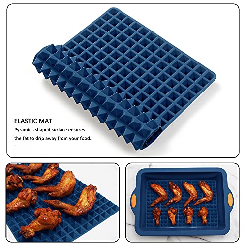 8 in 1 Silicone Baking Set (8-Piece Baking Set (6 Cake Molds, 2 Baking Mats) / Navy Blue)