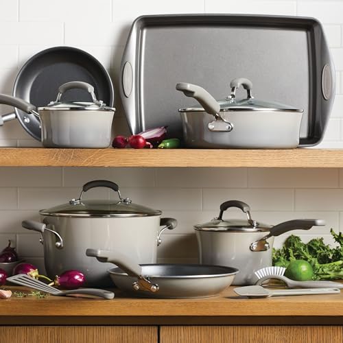 Classic Brights Hard Enamel Aluminum (14 Piece / Sea Salt Gray)
