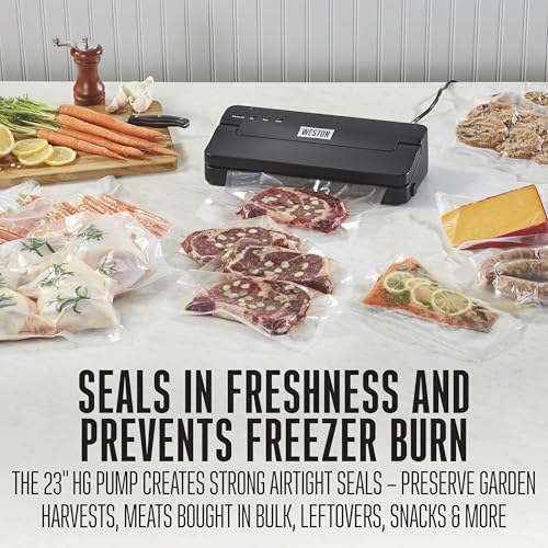 Compact Vacuum Sealer Machine For Food With Powerful 23” Hg Pump (For bags Up To 11” Wide,)