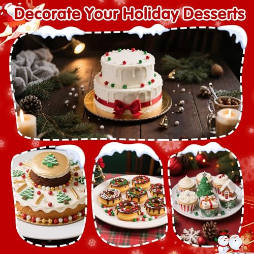 Edible Christmas Sprinkles for Cake Decorating (Christmas Pearl)