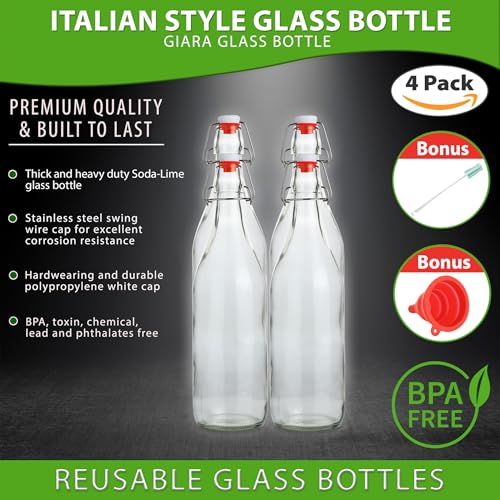 Flip Top Glass Bottle [1 Liter (33)