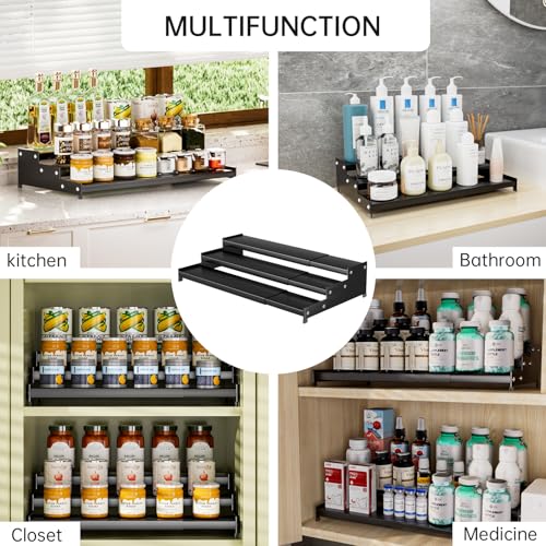 Expandable Carbon Steel Spice Rack Organizer for Pantry (2 Count)