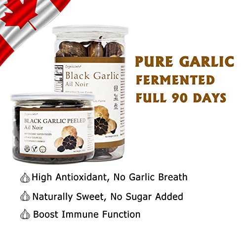Canada Black Garlic Fermented for 90 Days 100% Natural Multi Clove Garlic Hand Selected in CANADA (8 Ounce (Pack of 1))