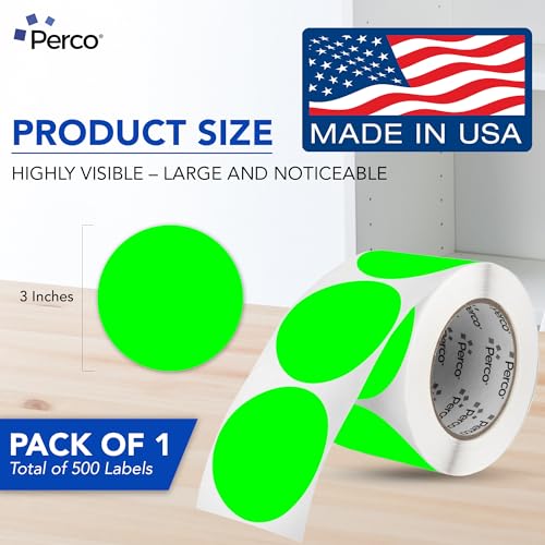 Neon Green Round Circle Dot Sticker 3 (Green - Neon / 3 Inch)