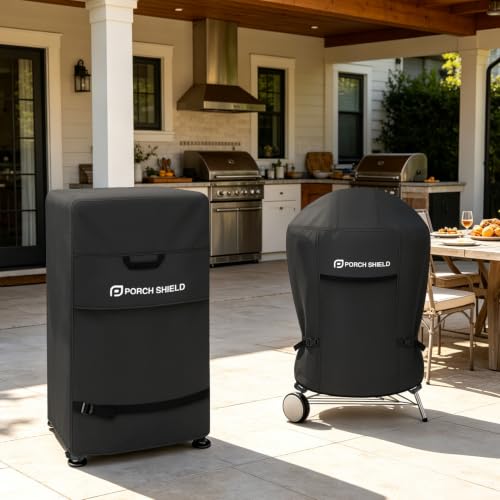 30 inch Outdoor Smoker Cover 20W x 18D x 33H inch (20"W x 18"D x 33"H / Black)