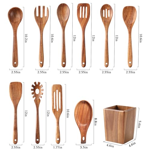 Wooden Spoons for Cooking (11Pcs Set)