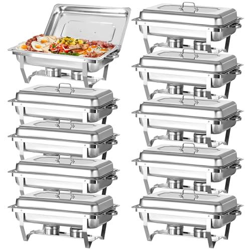 8 Qt 10 Pack Chafing Dishes Buffet Set Full Size (10 Pack - 1/1 Pan)