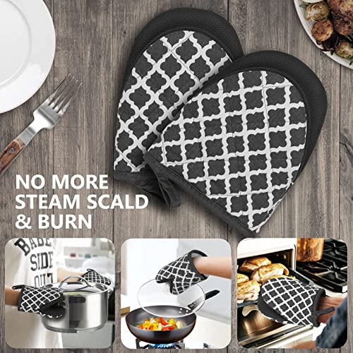 1 Pair Short Oven Mitts (Dark Gray)