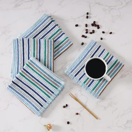 Kitchen Rags Dish Cloths for Washing Wiping Cleaning Towels (Multi-2 / 12x12 inch)