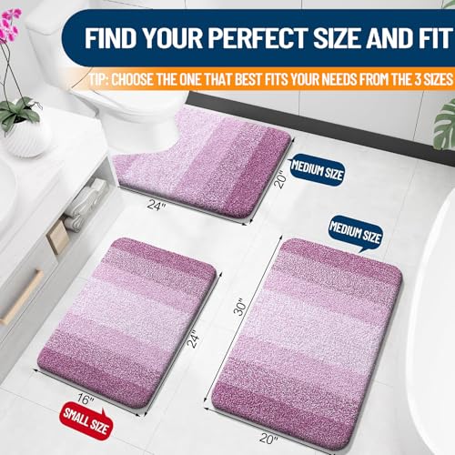 Bathroom Rugs Mat 30x20 (30" X 20" / Pinkish-purple)