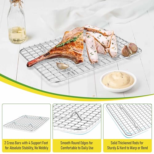 12x9 Inches Stainless Steel Cooling Rack Set of 2 for Quarter Sheet (11.75" x 9")