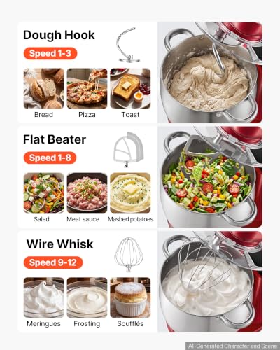 7.4 Qt Tilt Head Stand Mixer 500W Metal Electric Dough Mixer (7L)