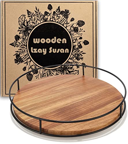 10" Acacia Wood Lazy Susan