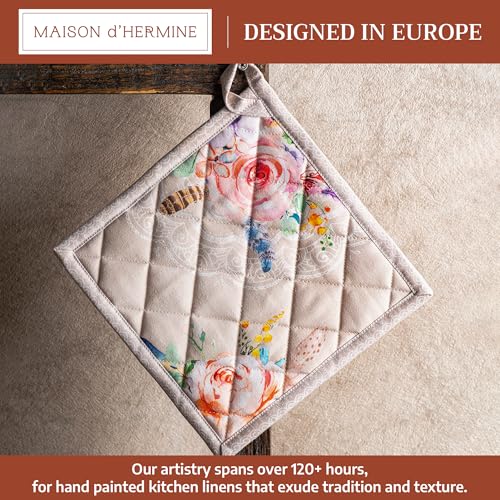 Pot Holders 100% Cotton Potholders (065 - Ibiza - Beige / 8" x 8" (Pot Holder Pack of 1))