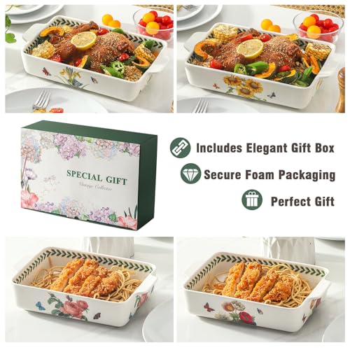 Ceramic Iris Baking Casserole Dish with Handles (Iris)