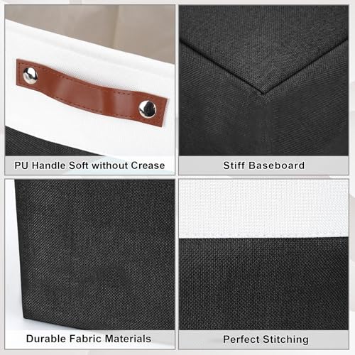 13x13 Cube Storage Bins (Black / Off-White / Cube - 13"x13"x13")