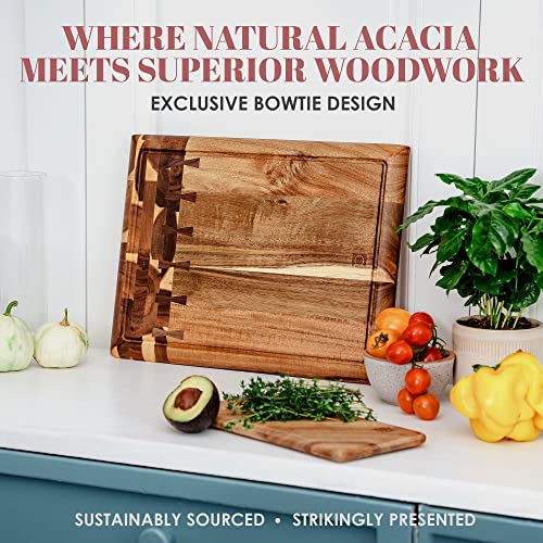 Acacia Wood Cutting Board with Juice Groove