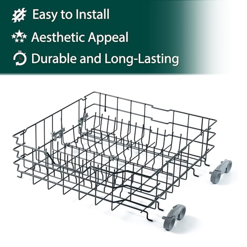 WD28X25960 Dishwasher Lower Rack Replacement Parts for GE Lower Dishrack Drawer Tray Rack 21.8’’ x 20.6’’ x 7.3’’ GE PDW7880G00SS GDWT368V55SS Profile Dishwasher Bottom Dish Rack Assembly 1 Pcs (21.8‘’ x 20.6'' x 7.3'')