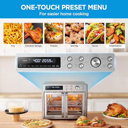 Flexify Classic French Door Toaster Oven Air Fryer Combo (26.4 QT / Stainless steel)