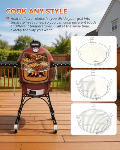 BBQ Future Ceramic Heat Deflector Plates for Kamado Joe Classic I (2 Count)