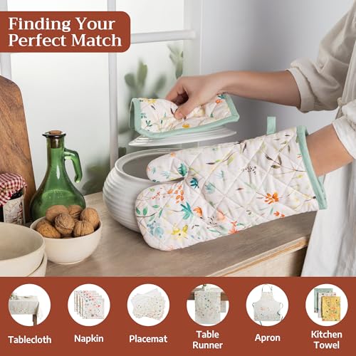 Maison d'Hermine Oven Gloves 100% Cotton Oven Mitt (005 - Colmar / 7.5" x 13" (Oven Mitt))